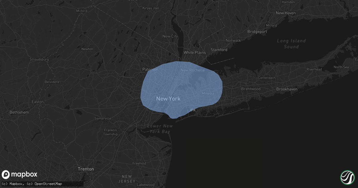 Hail map in Woodside, NY on June 6, 2026