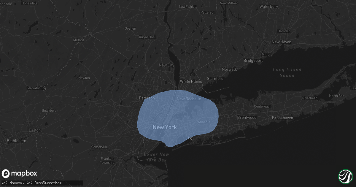 Hail map in Yonkers, NY on June 6, 2026