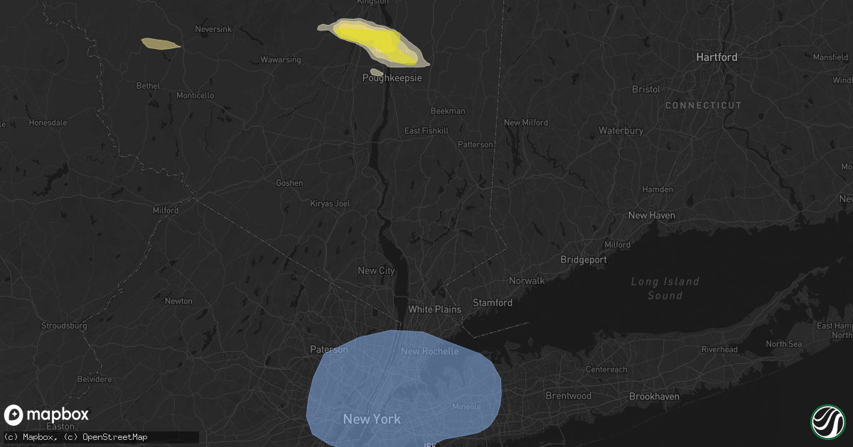 Hail map in Yorktown Heights, NY on June 6, 2026
