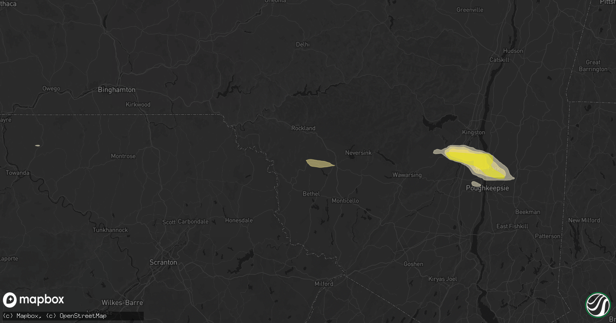 Hail map in Youngsville, NY on June 6, 2026