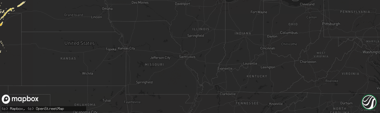 Hail map in Louisiana on June 7, 2012