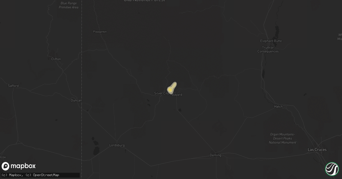 Hail map in Arenas Valley, NM on June 7, 2013