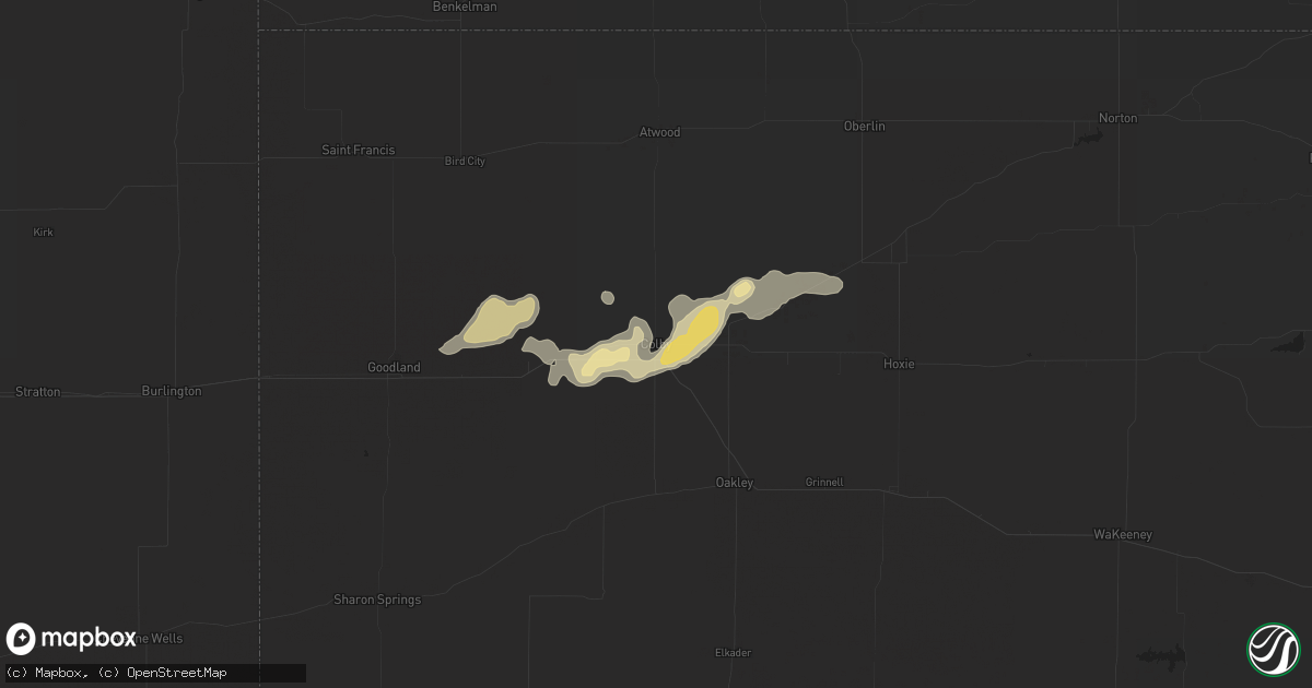 Hail map in Colby, KS on June 7, 2013
