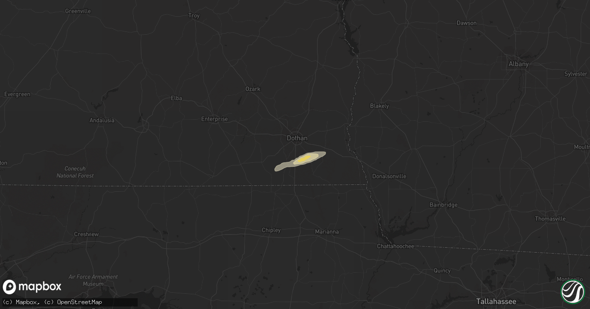 Hail map in Dothan, AL on June 7, 2013