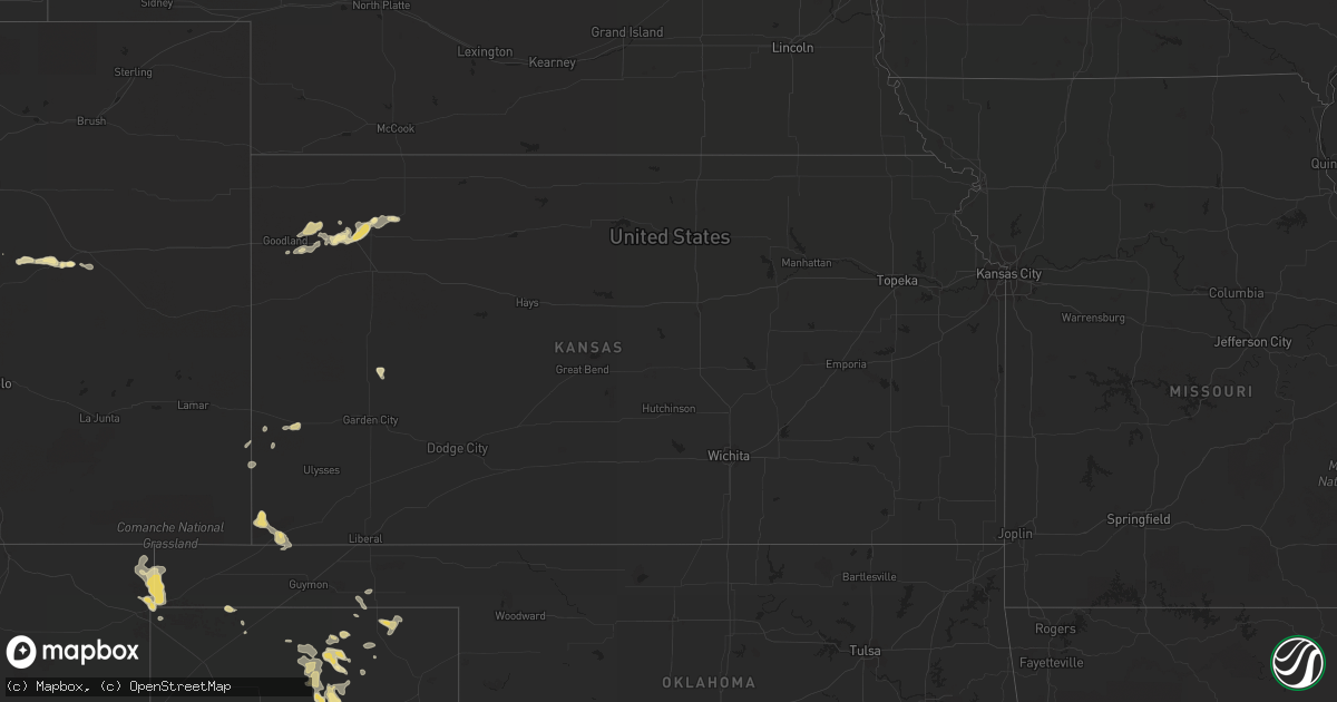 Hail map in Kansas on June 7, 2013