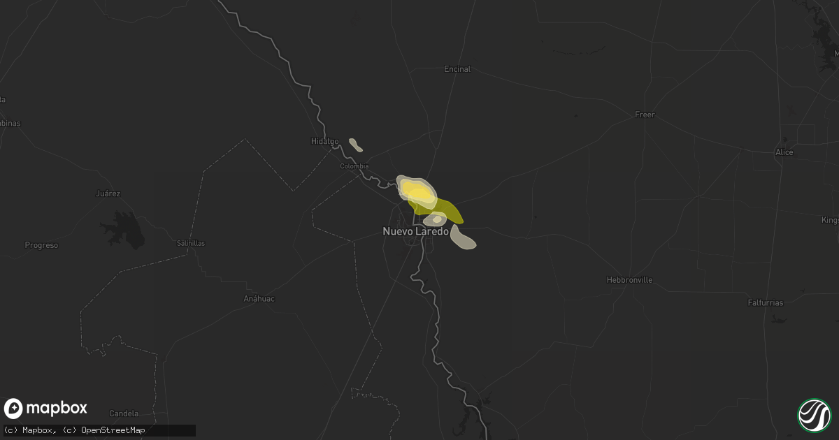 Hail map in Laredo, TX on June 7, 2013