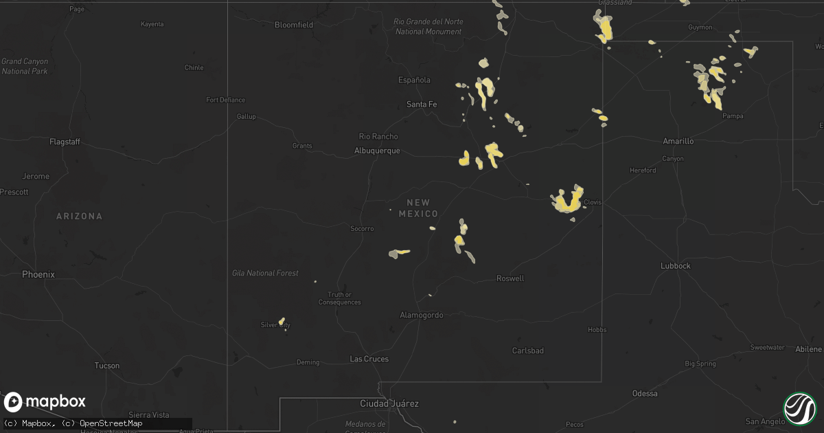 Hail map in New Mexico on June 7, 2013