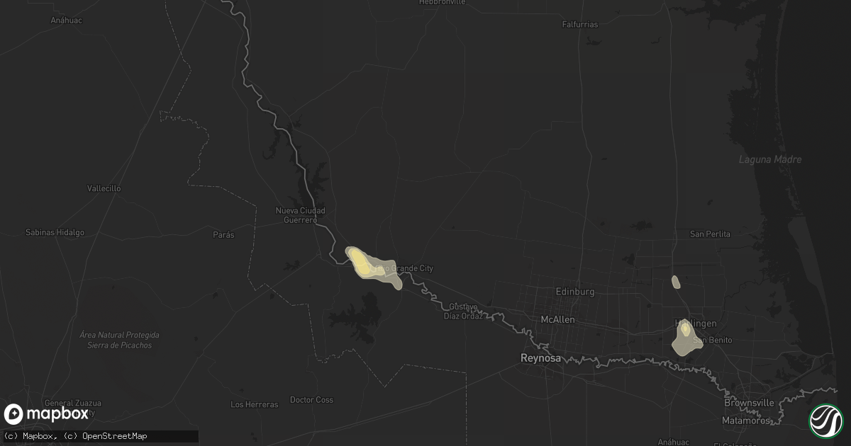 Hail map in Rio Grande City, TX on June 7, 2013