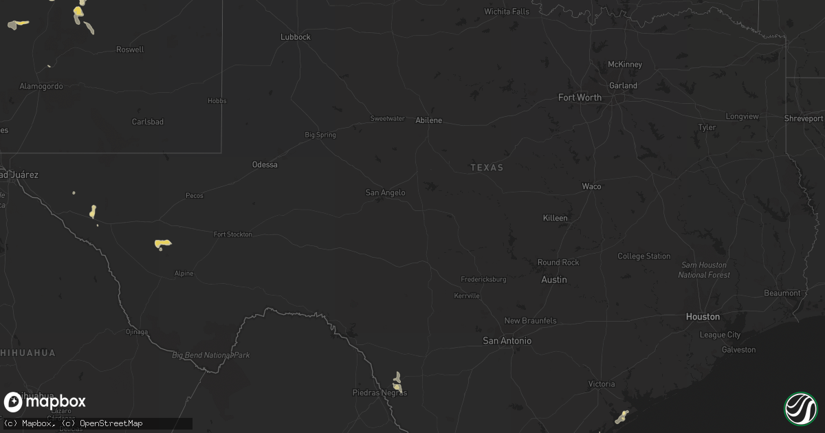 Hail map in Texas on June 7, 2013