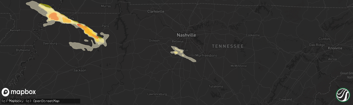 Hail map in Franklin, TN on June 7, 2014