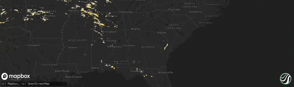 Hail map in Georgia on June 7, 2014