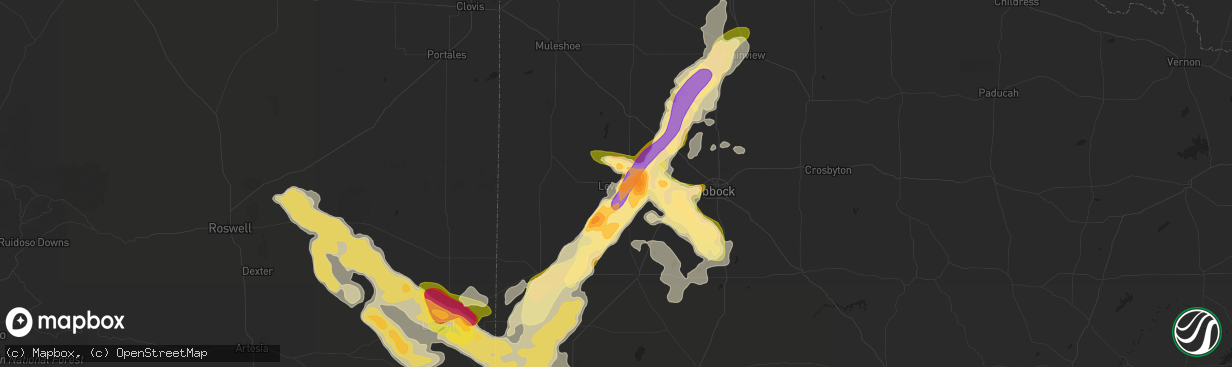 Hail map in Levelland, TX on June 7, 2014