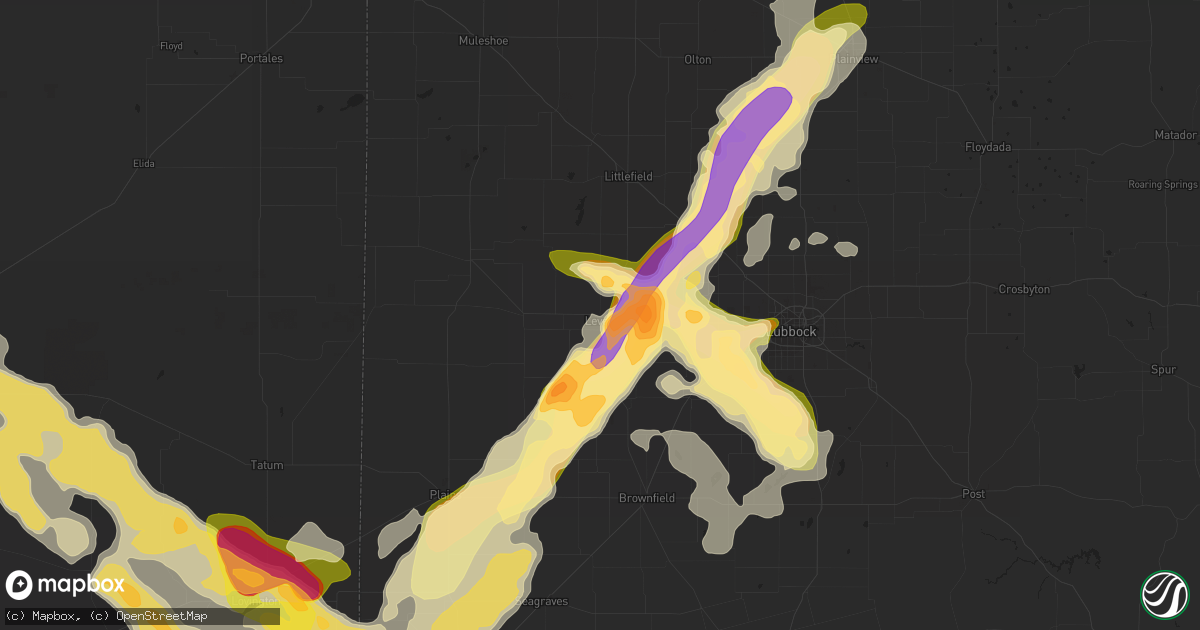 Hail map in Levelland, TX on June 7, 2014