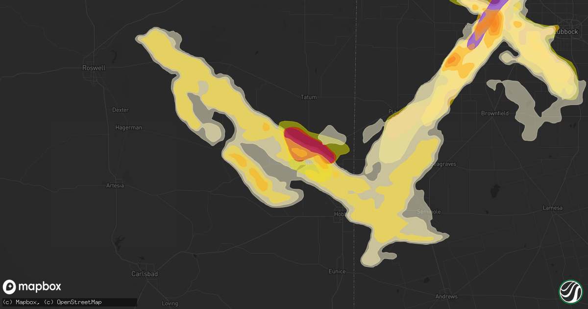Hail map in Lovington, NM on June 7, 2014