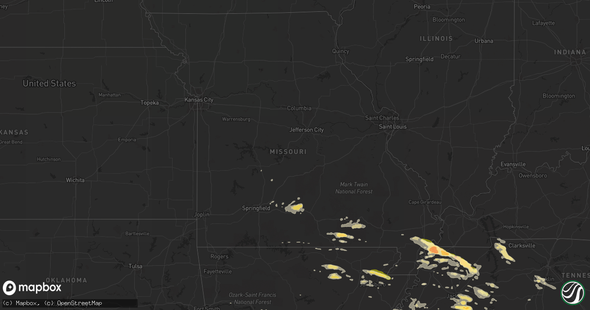 Hail map in Missouri on June 7, 2014