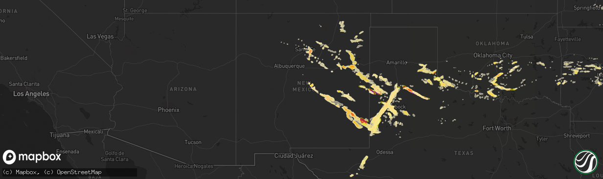 Hail map in New Mexico on June 7, 2014