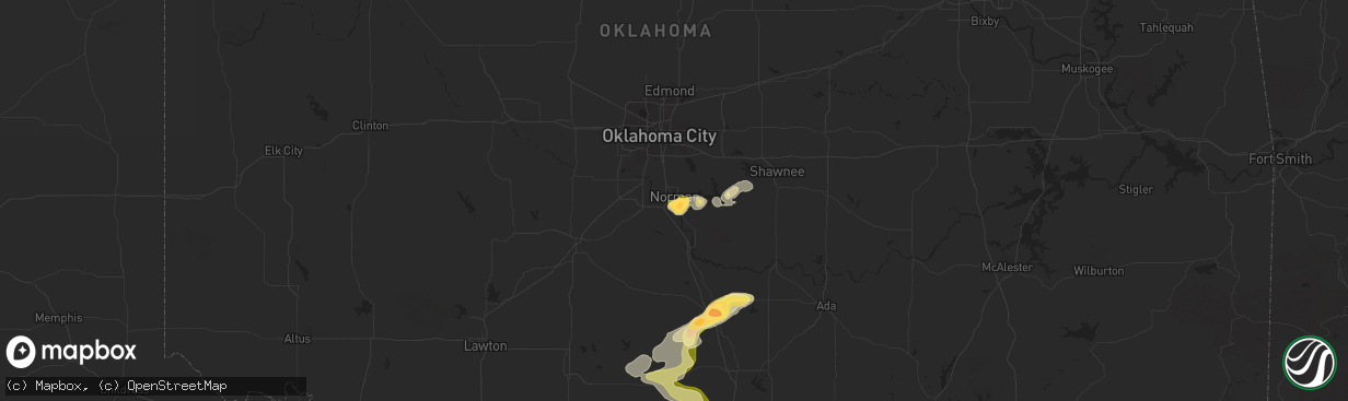 Hail map in Norman, OK on June 7, 2014