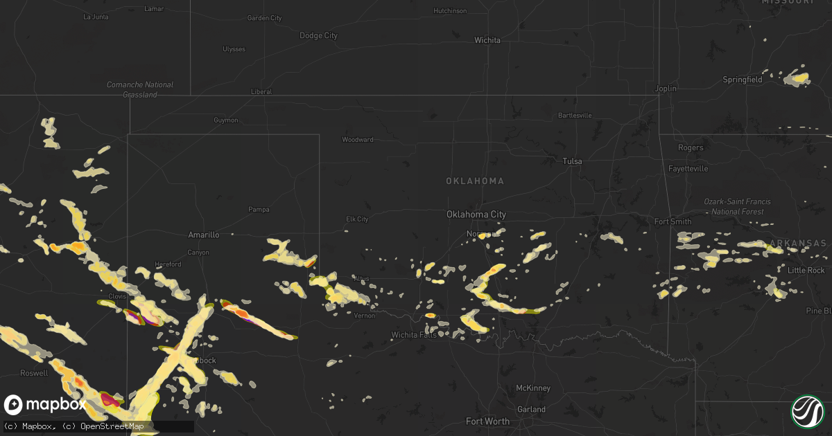 Hail map in Oklahoma on June 7, 2014