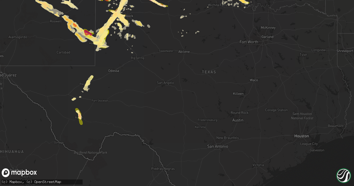 Hail map in Texas on June 7, 2014