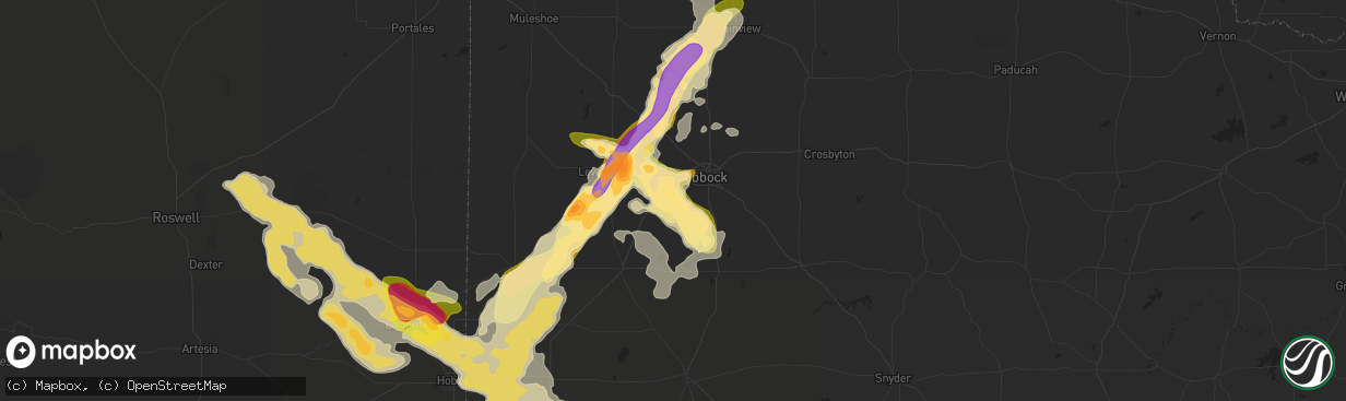 Hail map in Wolfforth, TX on June 7, 2014