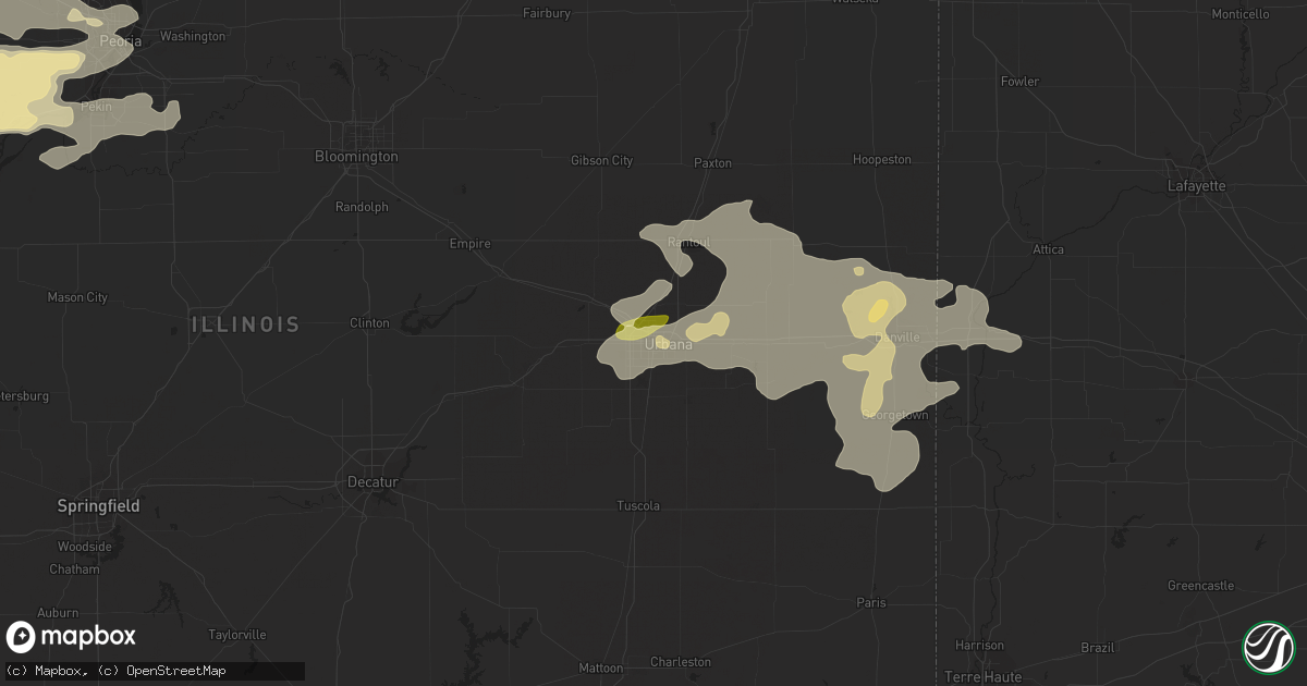 Hail map in Champaign, IL on June 7, 2015