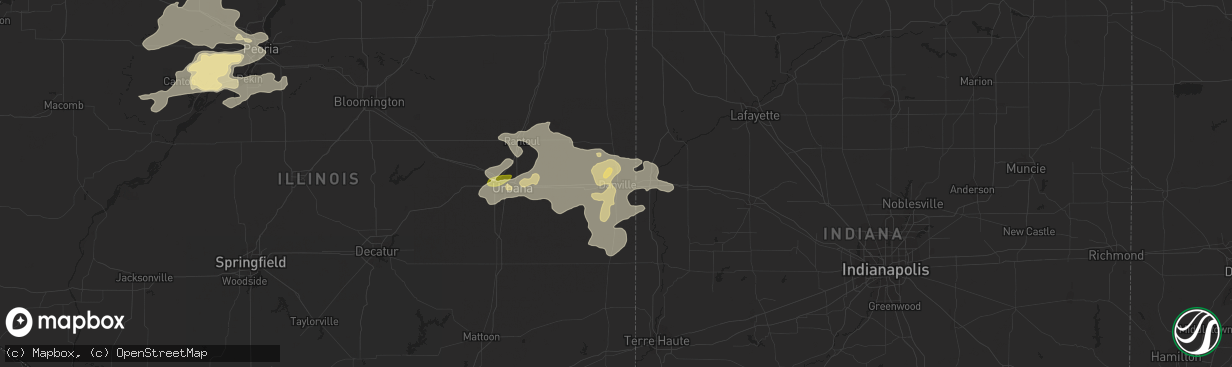 Hail map in Danville, IL on June 7, 2015