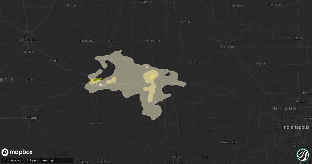 Hail map in Danville, IL on June 7, 2015
