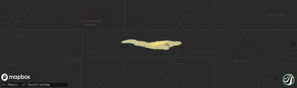 Hail map in Guymon, OK on June 7, 2015