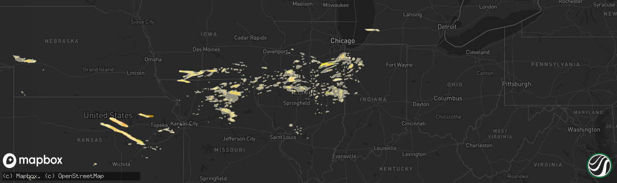 Hail map in Illinois on June 7, 2015