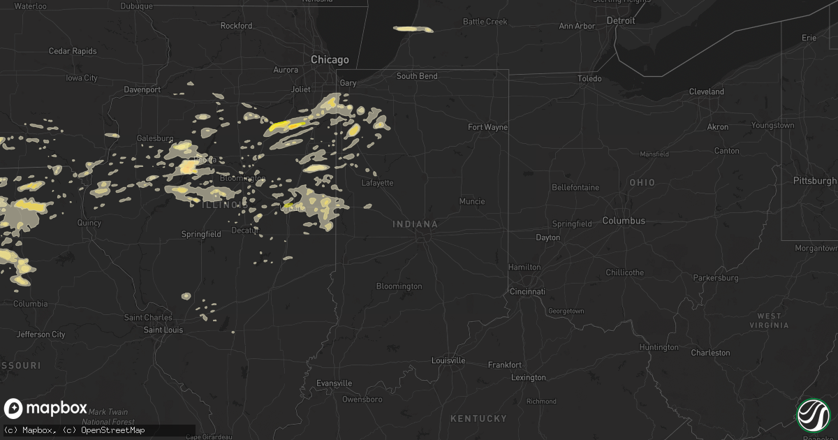 Hail map in Indiana on June 7, 2015