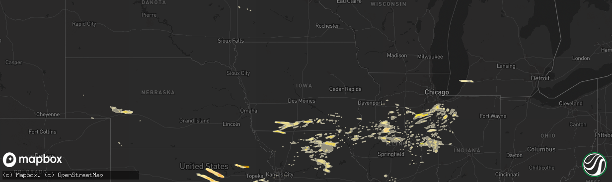 Hail map in Iowa on June 7, 2015