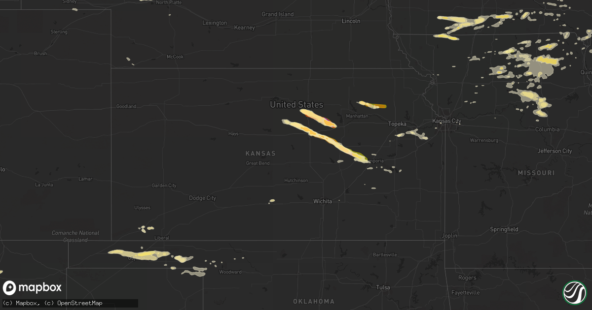 Hail map in Kansas on June 7, 2015