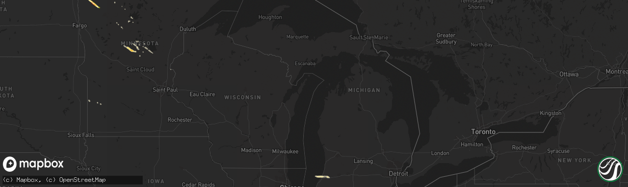 Hail map in Michigan on June 7, 2015