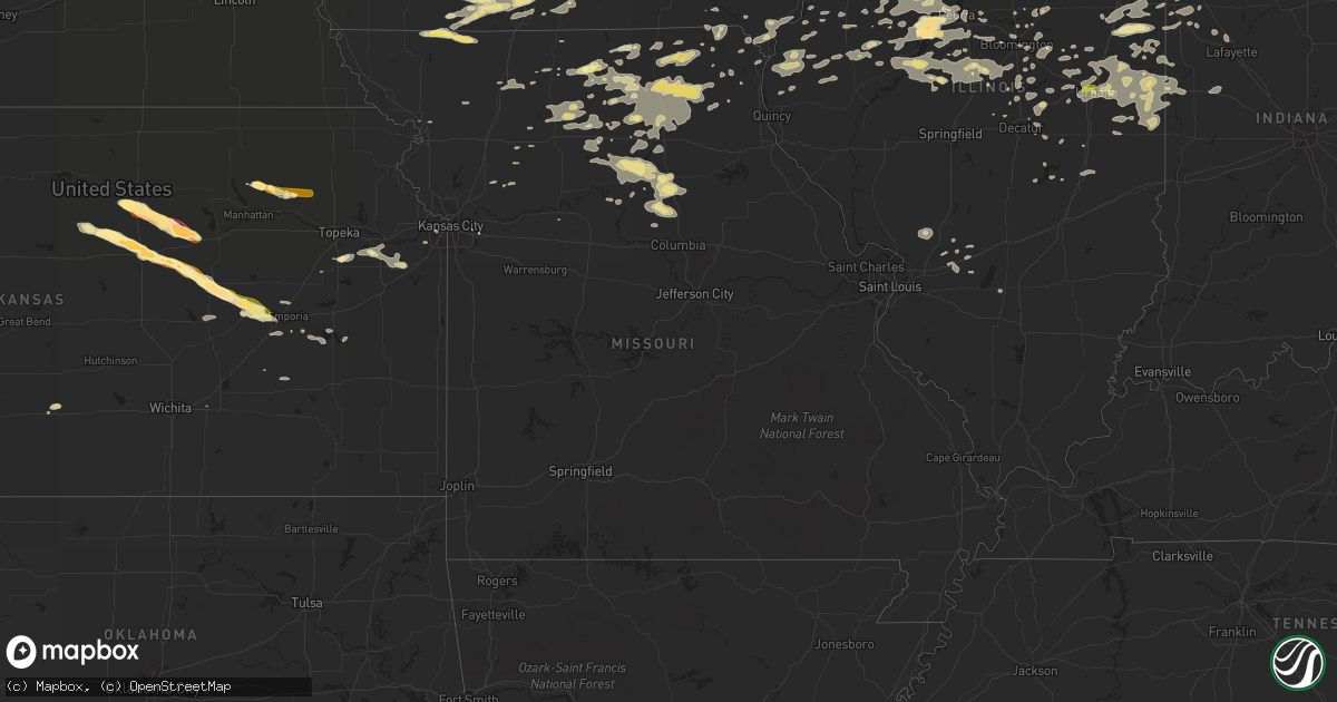 Hail map in Missouri on June 7, 2015