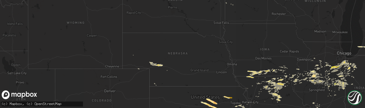 Hail map in Nebraska on June 7, 2015