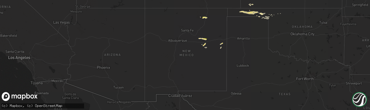 Hail map in New Mexico on June 7, 2015