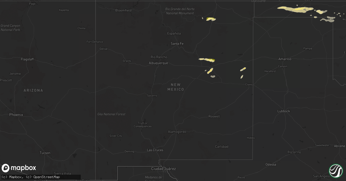 Hail map in New Mexico on June 7, 2015