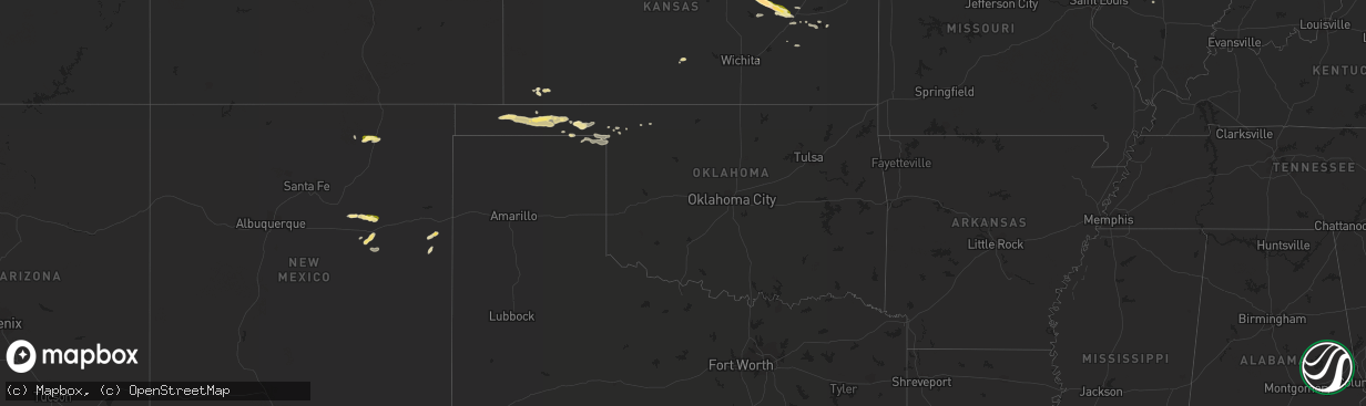 Hail map in Oklahoma on June 7, 2015