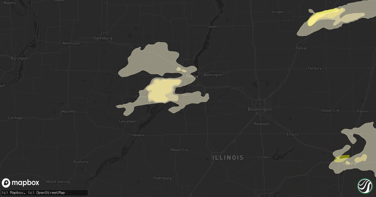 Hail map in Pekin, IL on June 7, 2015