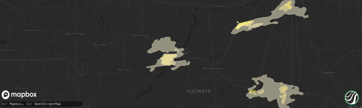 Hail map in Peoria, IL on June 7, 2015