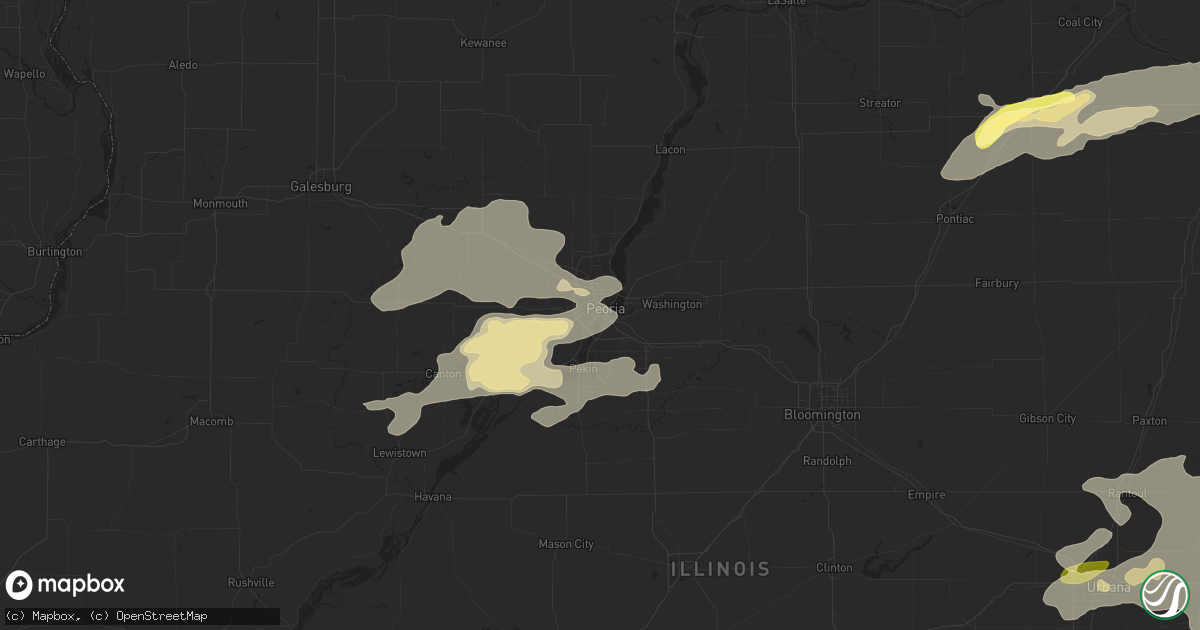 Hail map in Peoria, IL on June 7, 2015