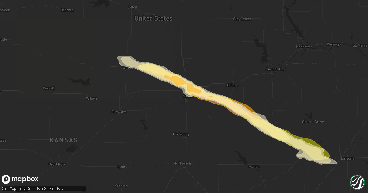 Hail map in Salina, KS on June 7, 2015