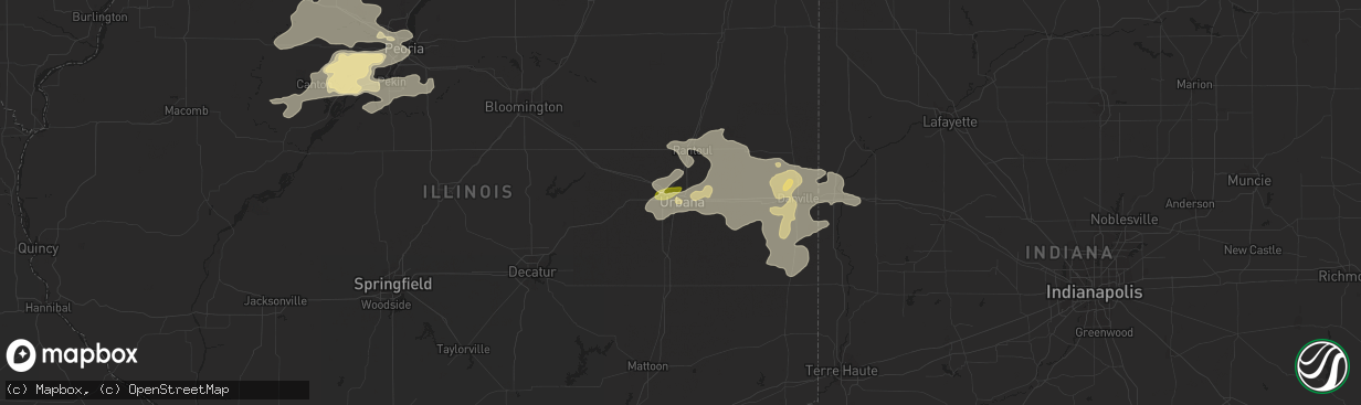 Hail map in Urbana, IL on June 7, 2015