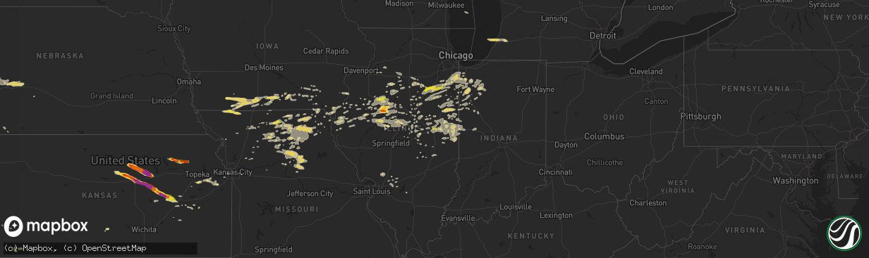 Hail map on June 7, 2015