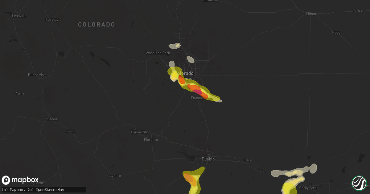 Hail map in Colorado Springs, CO on June 7, 2016