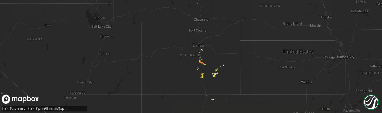 Hail map in Colorado on June 7, 2016