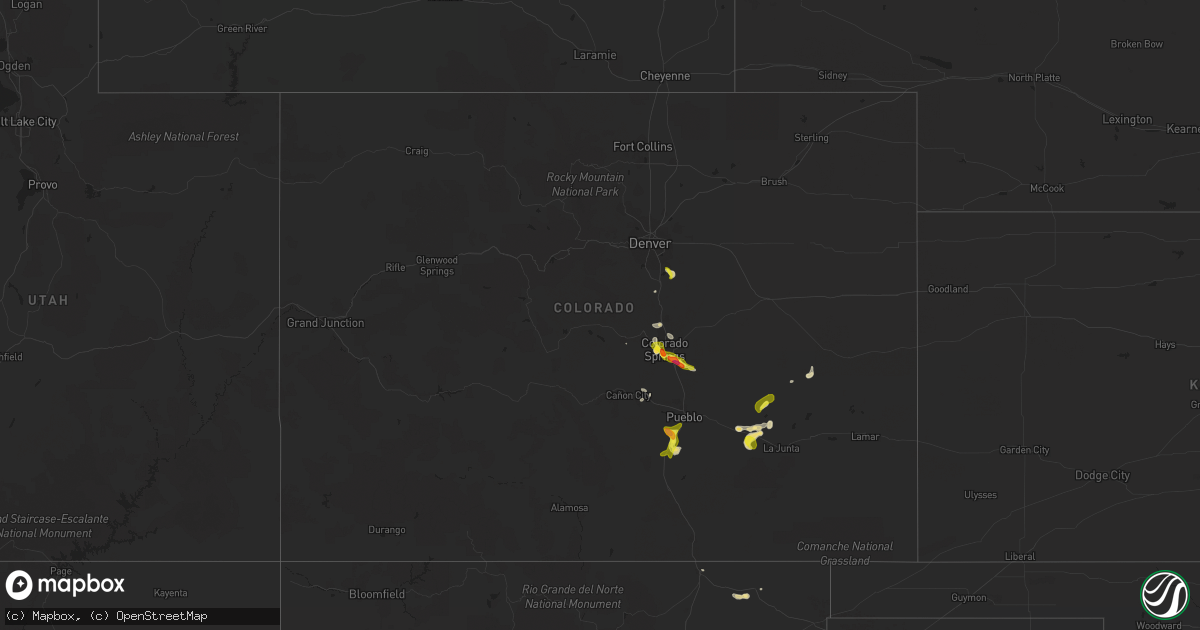 Hail map in Colorado on June 7, 2016