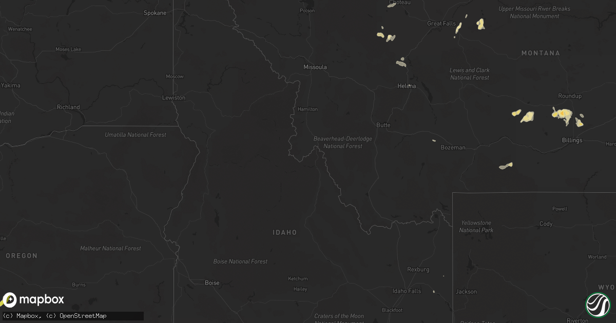 Hail map in Idaho on June 7, 2016