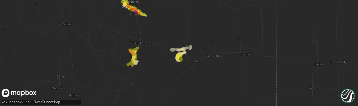 Hail map in Manzanola, CO on June 7, 2016