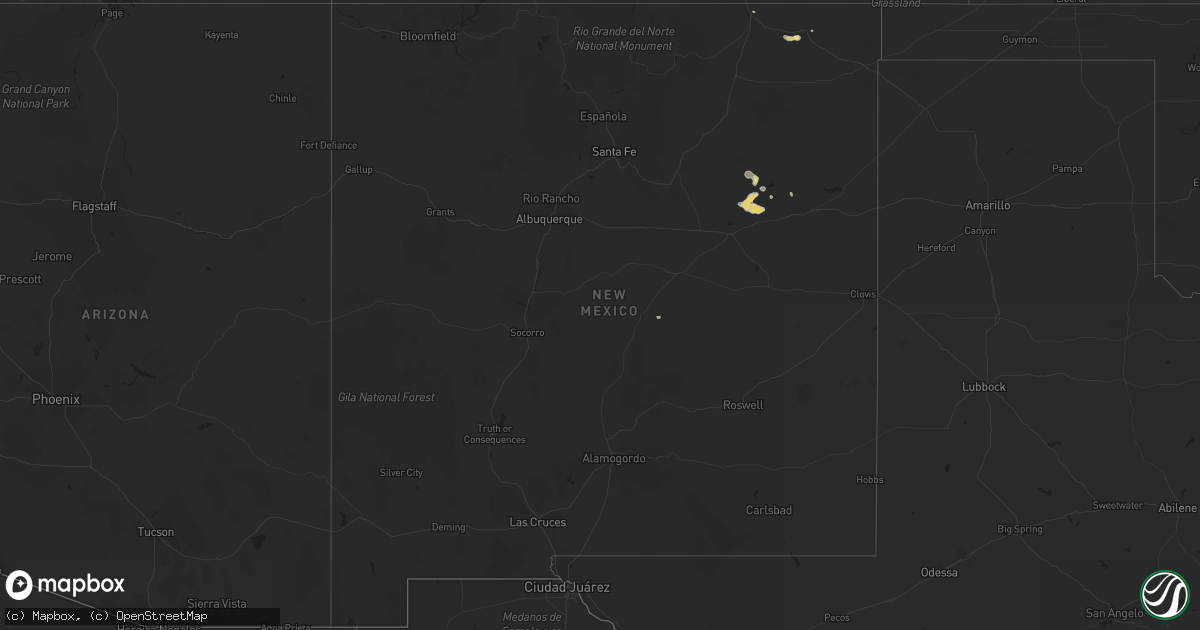 Hail map in New Mexico on June 7, 2016